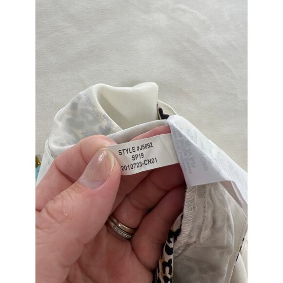 J. Crew Silk Wide Leg Cropped Pant with Tie in Leopard Print Women's - Picture 9 of 11